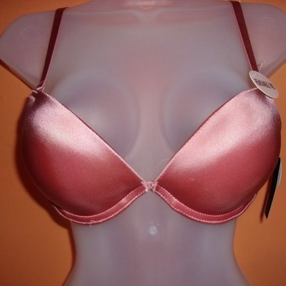 Youmita Old Rose Shiny Push-Up Plunge 34C Bra NWT